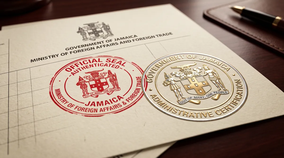 Official government stamp on documents